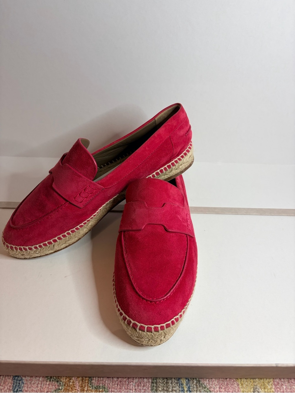 Women’s Red Suede Espadrille Loafers